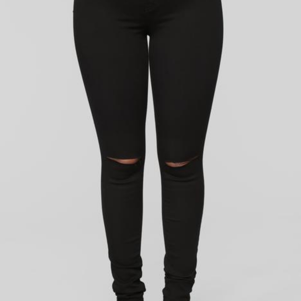 3X Fashion Nova Canopy Jeans Slit Knee Distressed